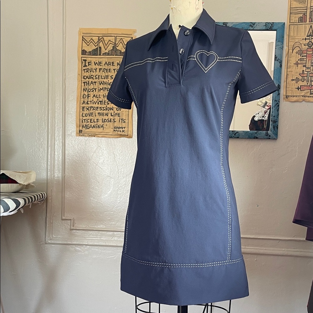 Tory Burch Navy Dress with Heart Detail